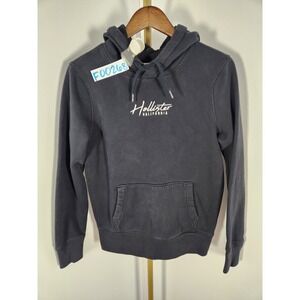 Hollister Must Have Collection Black Embroidered Spellout Hoodie Size XS